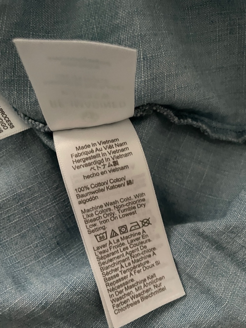 J. Crew Factory Sleeveless Chambray Button-Down Shirt in Light Blue - Picture 6 of 6